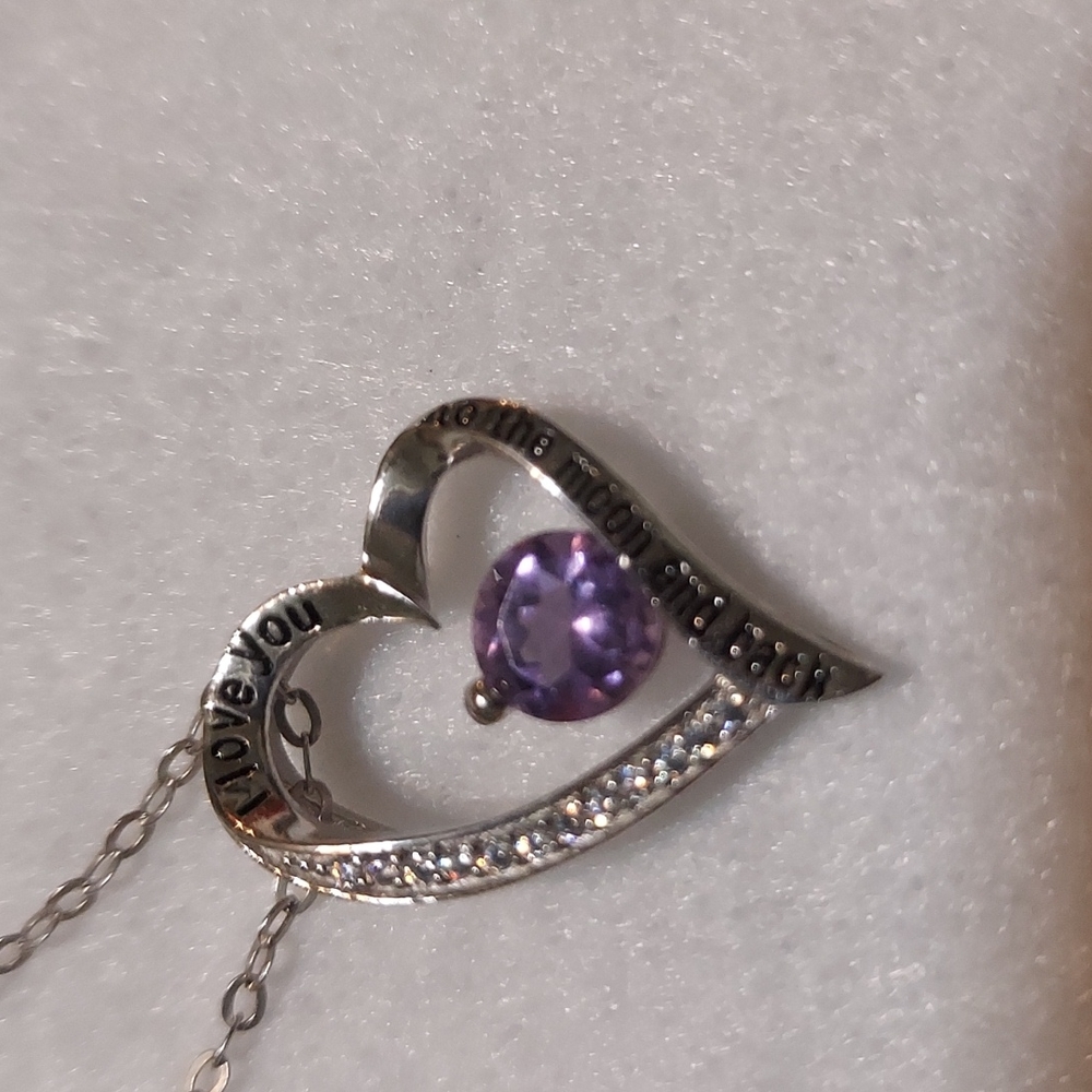 Elda & Co 925 Silver Heart with Amethyst #91
